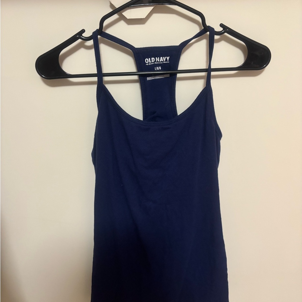 EUC Old Navy Blue Fitted racer back workout tank